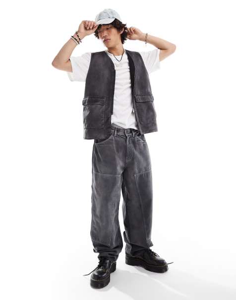 COLLUSION X002 baggy carpenter jeans in washed grey - view 1