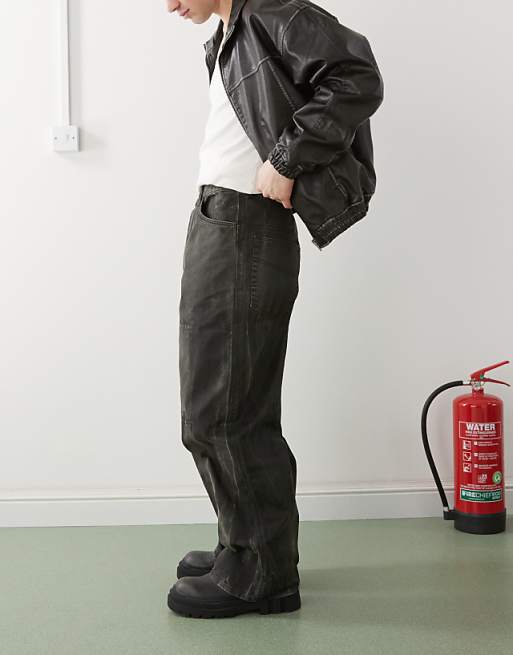 COLLUSION X002 baggy coated jeans in washed black | ASOS COLLUSION X002 baggy coated jeans in washed black | ASOS
