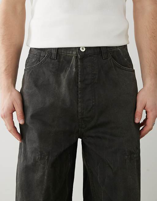 COLLUSION X002 baggy coated jeans in washed black | ASOS COLLUSION X002 baggy coated jeans in washed black | ASOS
