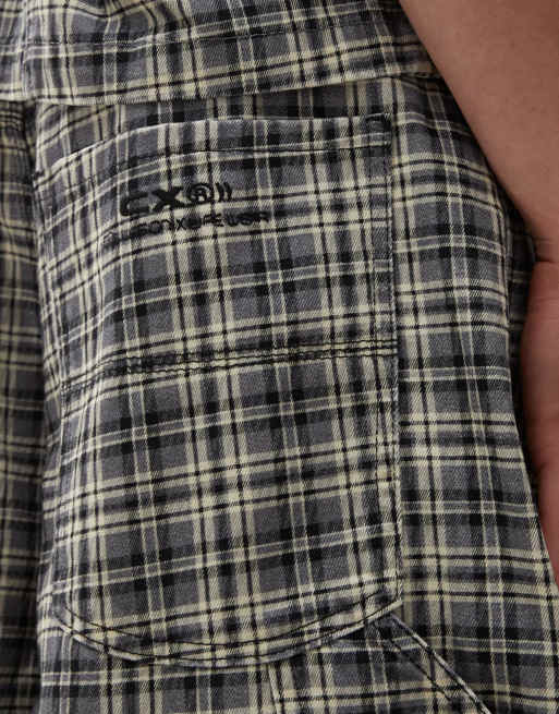 COLLUSION X002 baggy jeans in black and white check co-ord - MULTI