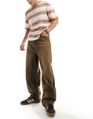 COLLUSION - X002- Baggy jeans in bruine getinte wassing