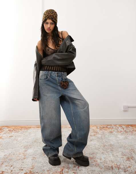 COLLUSION X002 baggy jeans in midwash - view 1