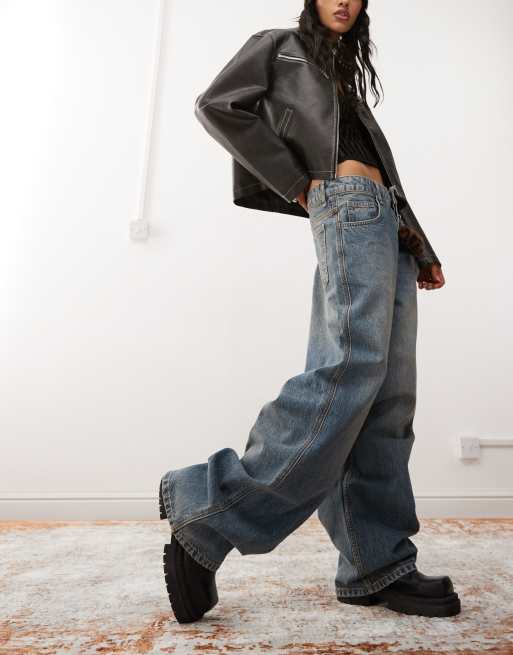 COLLUSION X002 baggy jeans in midwash | ASOS