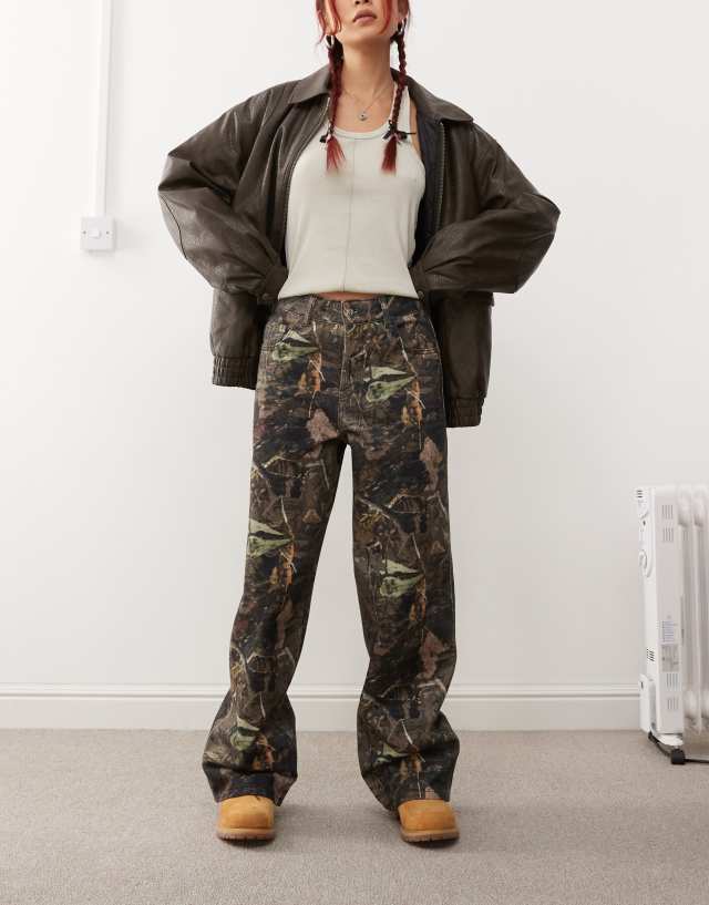 COLLUSION x002 baggy jeans in tree camo print | ASOS