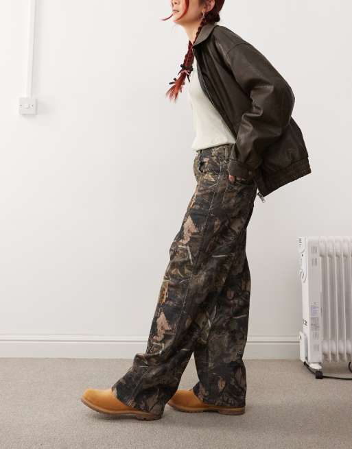 COLLUSION x002 baggy jeans in tree camo print | ASOS