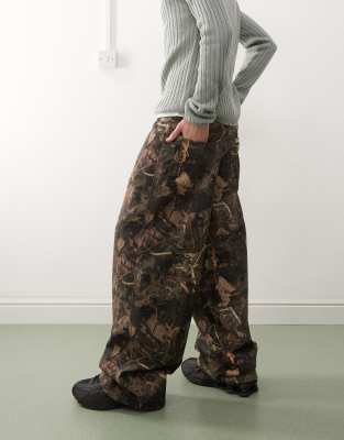 【SURGERY】 double folding over wide baggy jeans 'camo' 207899935-2