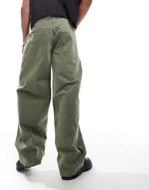 COLLUSION X002 baggy jeans in washed khaki ASOS