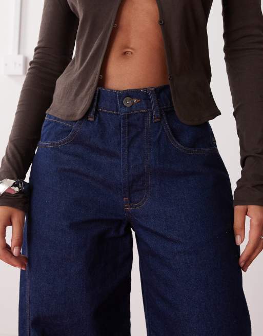 COLLUSION X002 baggy jeans with cuffs in raw denim