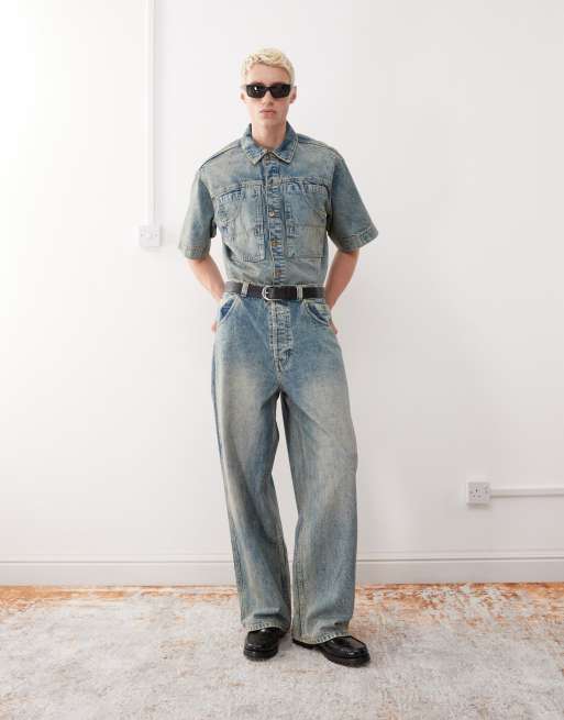COLLUSION X002 baggy skate jean in vintage wash