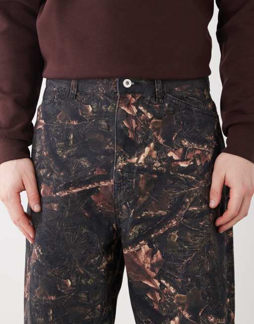 COLLUSION - x002 - Jeans ampi con stampa mimetica ispirata agli alberi, 5 di 5