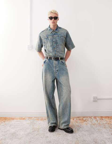 COLLUSION - X002 - Jeans larghi vestibilità skater lavaggio vintage - view 1