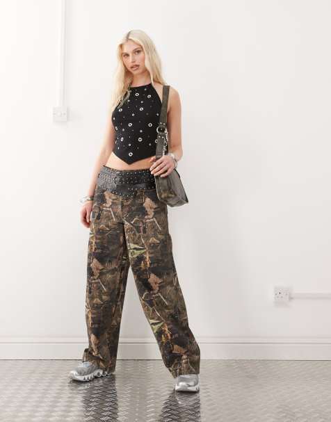 COLLUSION – x002 – Kamouflagemönstrade baggy jeans - view 1
