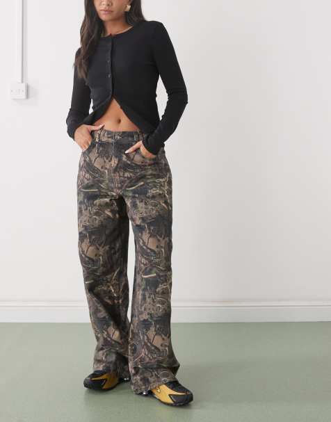 COLLUSION X002 baggy jeans in tree camo print