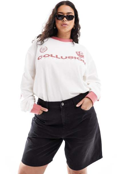 COLLUSION – X002 Plus – Dad-Shorts in verwaschenem Schwarz - view 1