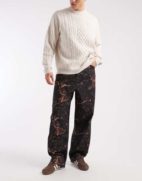 COLLUSION - x002 - Posede jeans med træfarvet camouflageprint - view 1