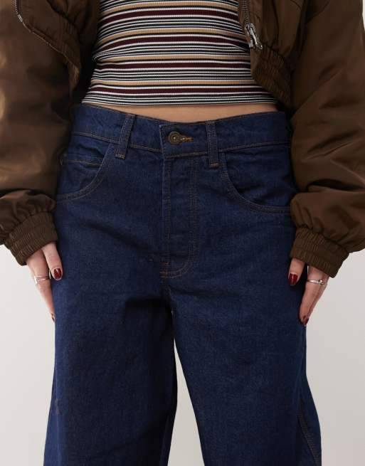 COLLUSION x002 - Ruimvallende jeans met omslagen zoom in onbewerkt denim, 5 van 5