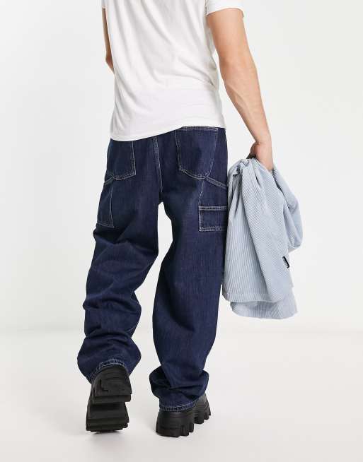 COLLUSION X002 utility jeans in indigo - MBLUE