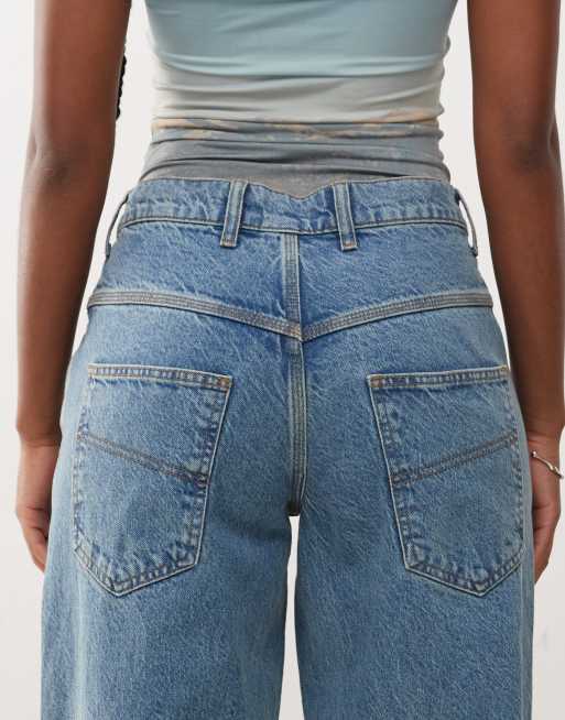 COLLUSION – X002 – Weit geschnittene Jeans in mittlerer Waschung mit Umschlag, 4 von 5