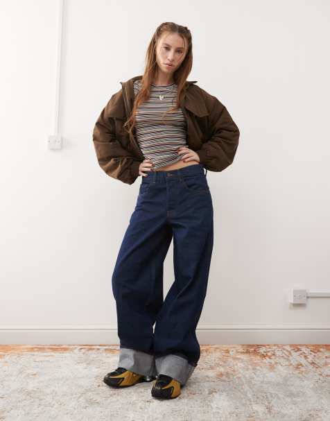 COLLUSION – X002 – Weite Jeans aus Raw-Denim mit Aufschlag - view 1