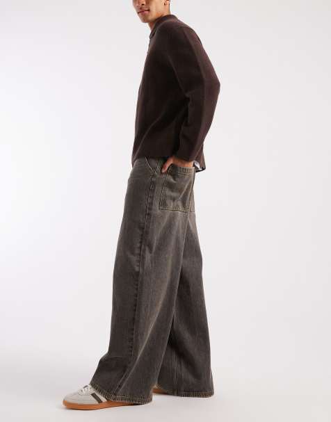 Jeans Uomo A Zampa Vita Alta - Pantaloni Denim Svasati Classici - Blu Navy, Azzurro, Nero - Foto 5