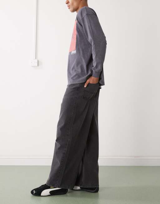COLLUSION - x003 - Jeans met wijde pijpen in zwart wassing, 2 van 5