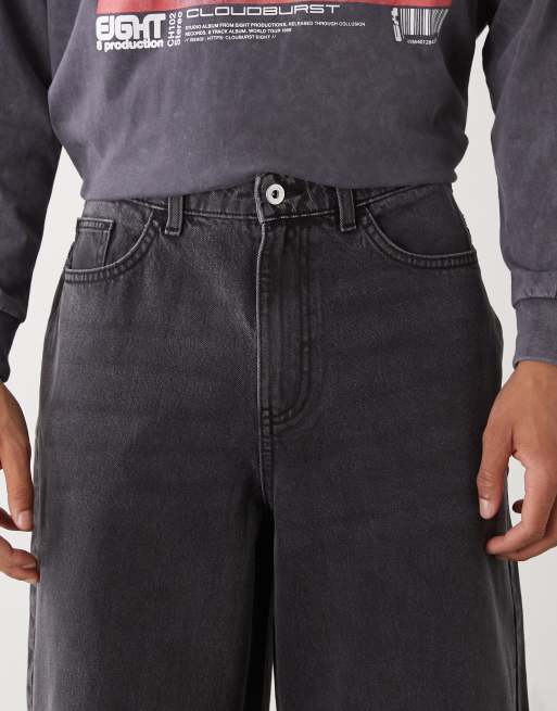 COLLUSION - x003 - Jeans met wijde pijpen in zwart wassing, 4 van 5