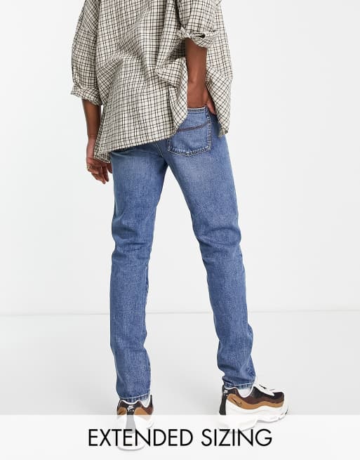 COLLUSION - x003 - Smalle jeans in blauw met mid-wash