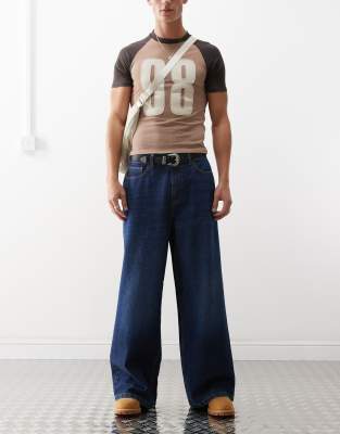 COLLUSION X003 wide leg jeans in darkwash - MBLUE