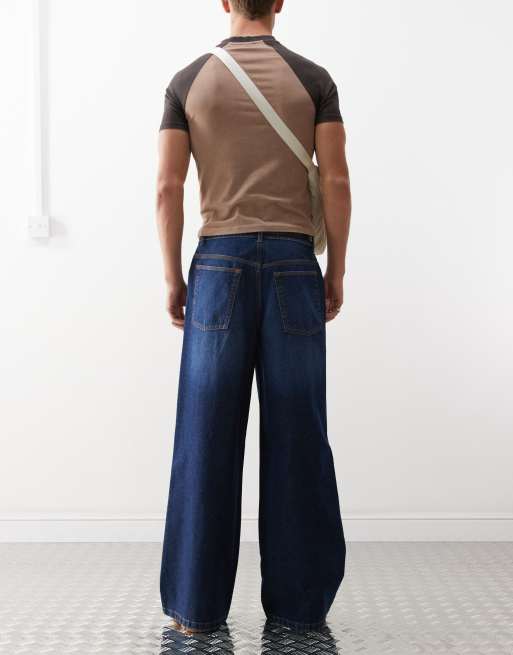 COLLUSION X003 wide leg jeans in darkwash - MBLUE