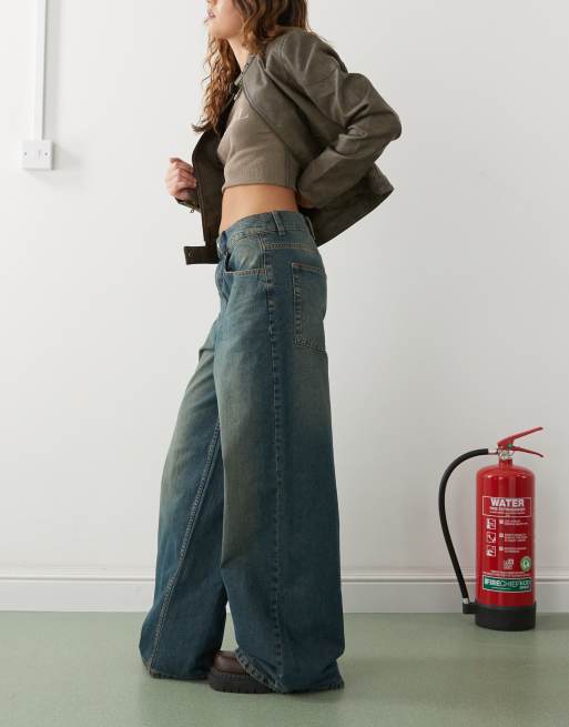 【KOOLOSET】Chalk Dirty Washed Wide Denim Chalk Dirty Washed Wide Denim (1color) - kooloset