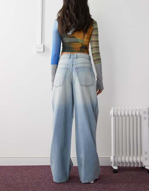 COLLUSION X003 wide leg jeans in light wash