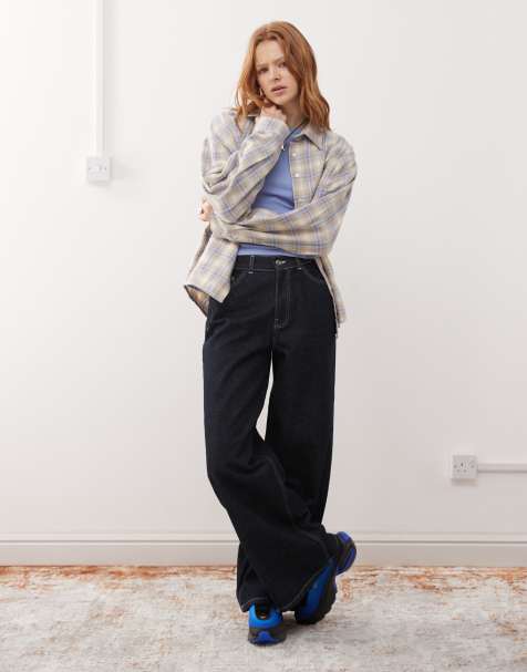COLLUSION X003 wide leg jeans in rinsewash - view 1