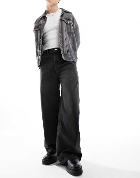 COLLUSION X003 wide leg jeans in washed black - BLACK - view 1