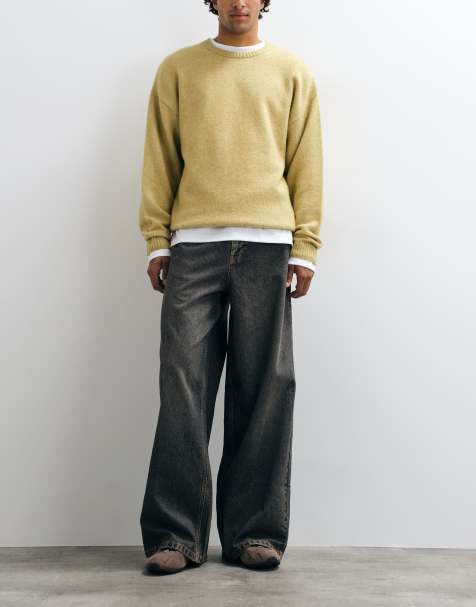 COLLUSION X003 wide leg mid rise jean in brown wash - view 1