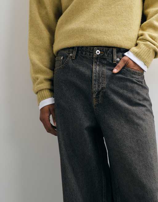 COLLUSION X003 wide leg mid rise jean in brown wash, 3 of 5