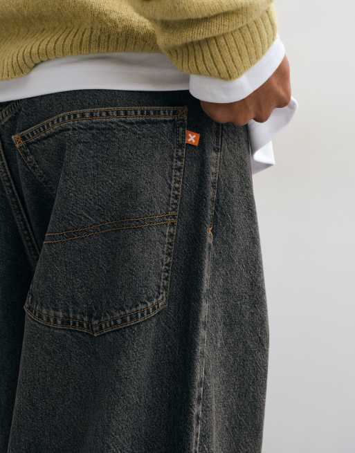 COLLUSION X003 wide leg mid rise jean in brown wash, 4 of 5