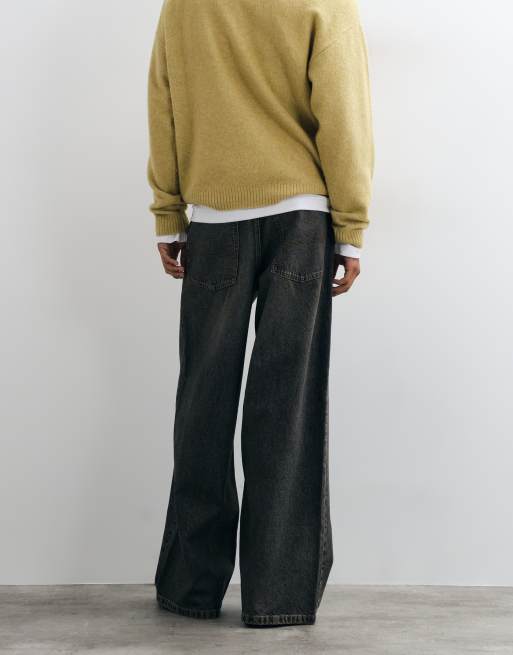 COLLUSION X003 wide leg mid rise jean in brown wash, 5 of 5