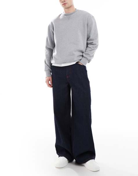 COLLUSION X003 wide leg mid rise jeans in rinse - view 1