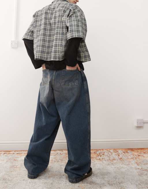 COLLUSION X004 balloon jeans midwash co-ord
