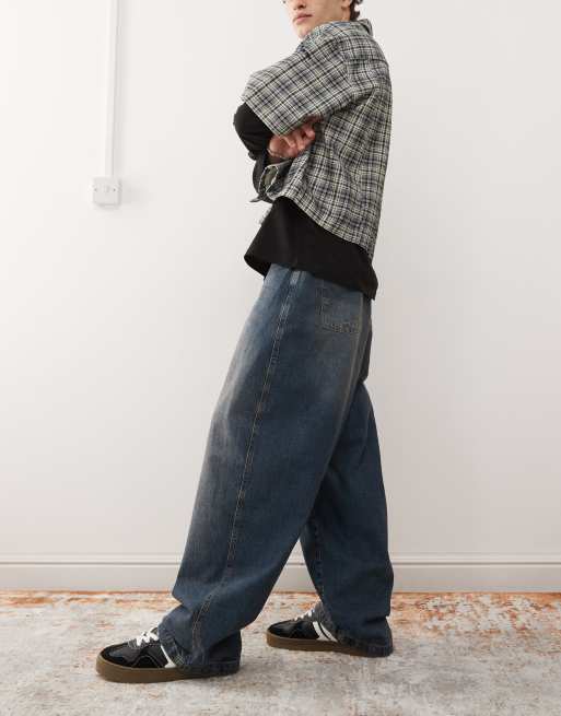 COLLUSION X004 balloon jeans midwash co-ord