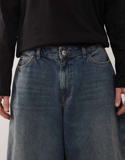 COLLUSION X004 balloon jeans midwash co-ord