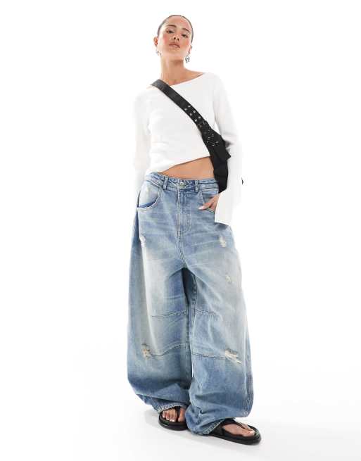 COLLUSION - X004 - Jeans a palloncino lavaggio vintage