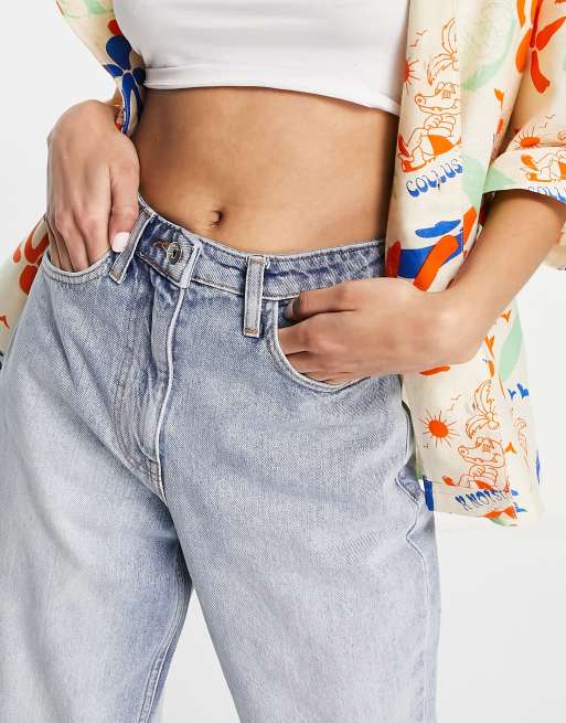 COLLUSION x004 - Mom jeans in blauw, 3 van 4