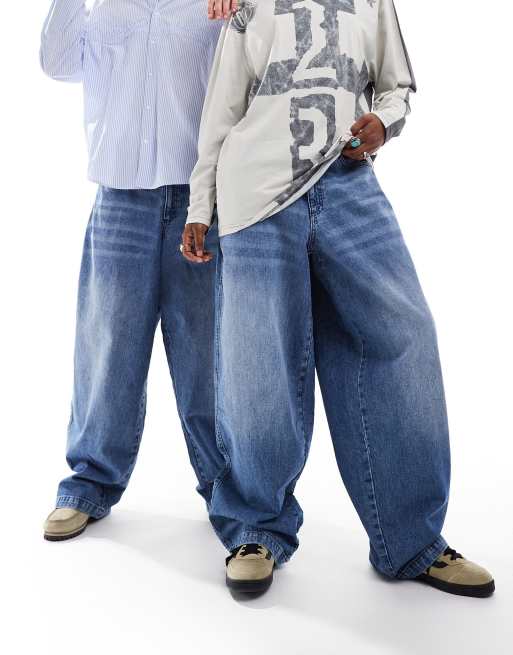 COLLUSION X004 unisex balloon jeans with in midwash - MULTI, 4 of 4