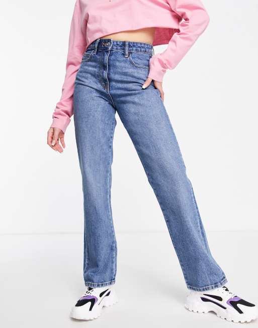 COLLUSION Plus x005 90s straight leg jeans in washed blue