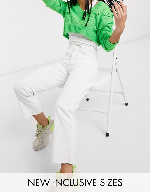 COLLUSION x005 cropped straight leg jeans in white