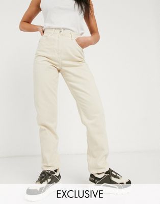 COLLUSION x005 - Denim jeans met rechte pijpen in bruin-Wit