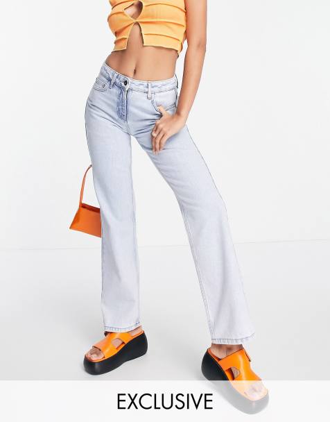 COLLUSION - x005 - Jean droit à taille mi-haute - Bleu clair délavé - view 1