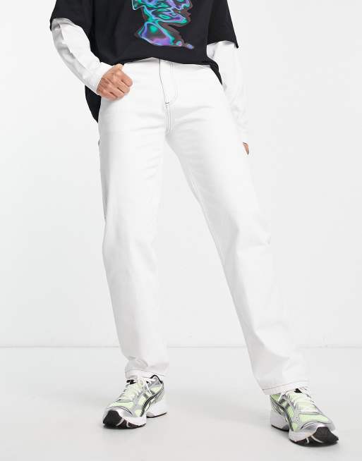 COLLUSION - x005 - Jeans met rechte pijpen en timmermansdetail in wit, 2 van 4