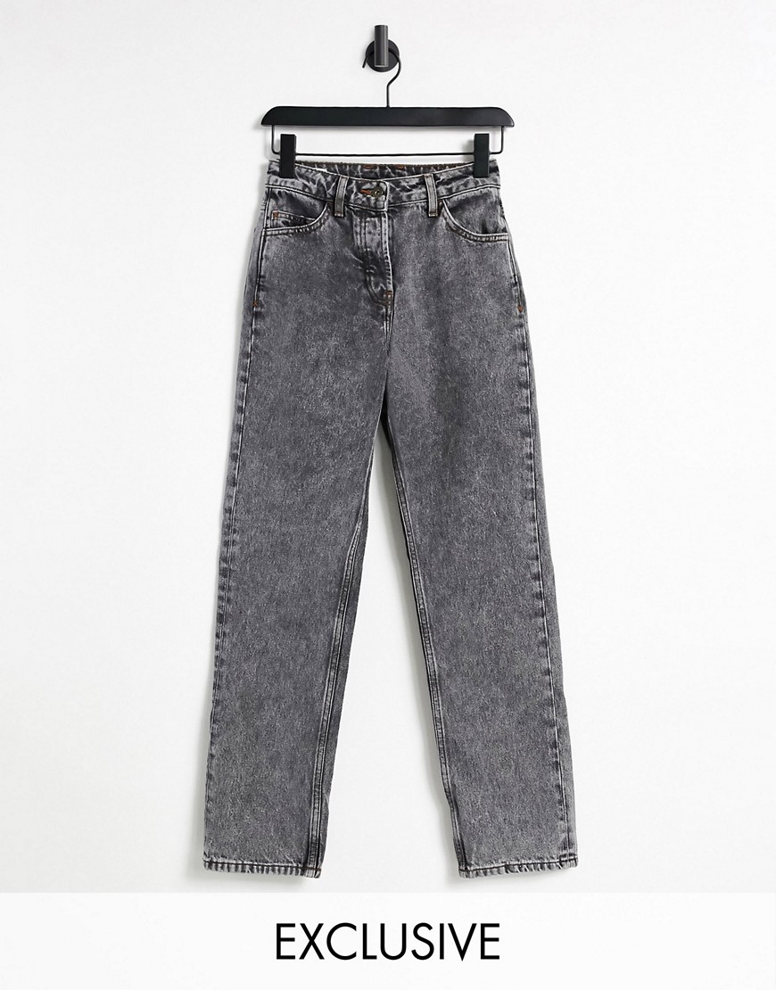COLLUSION - x005 - Jeans met rechte pijpen in zwart met wassing
